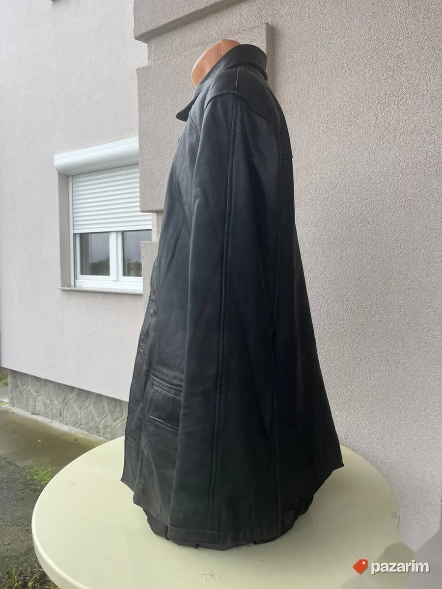 Kožna muška crna jakna vel XL 5