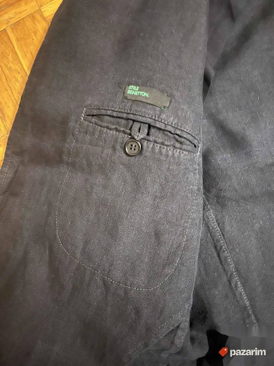 muski teget laneni sako benetton S velicina snizeno 4