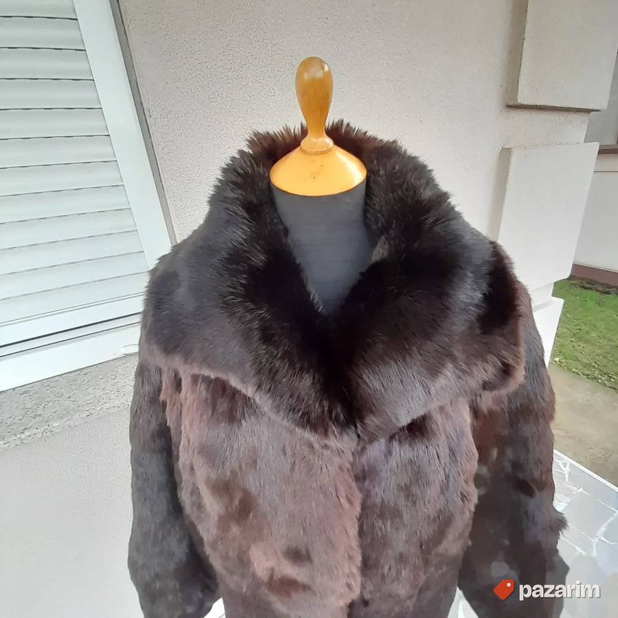 Ženska braon bunda od zeca br 40 2