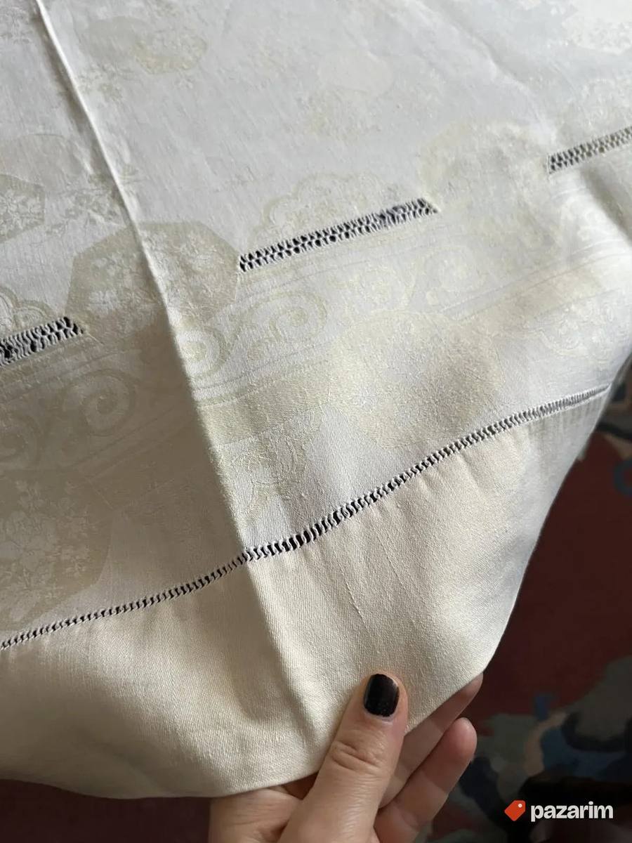 Veliki četvrtasti stolnjak od lana vel 2mx2m 4