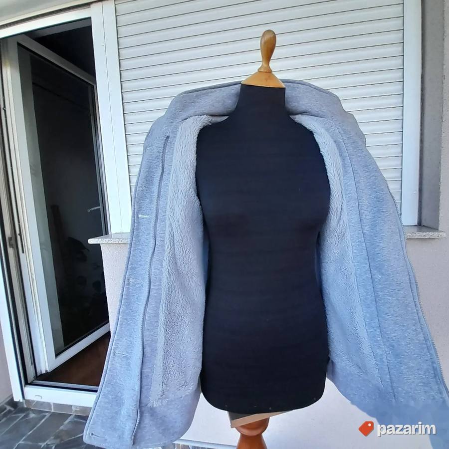 Ženska poluduga siva jakna vel S 5