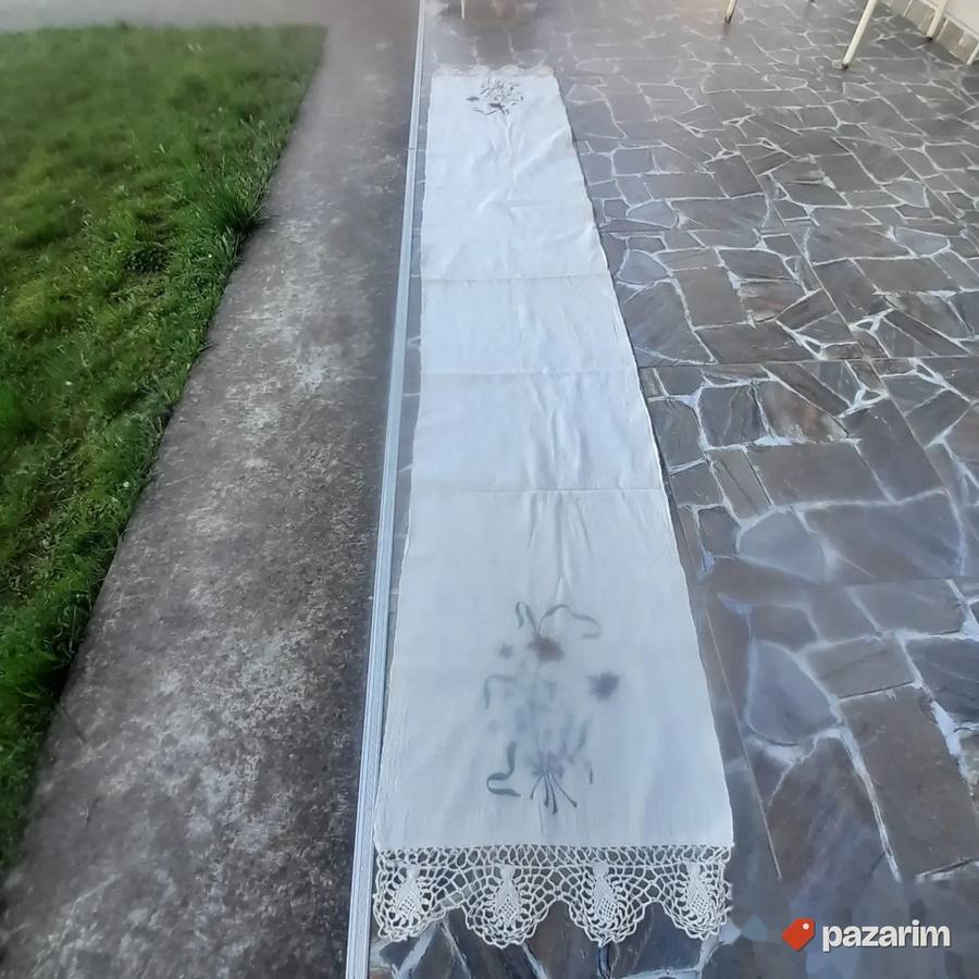 Dugo veženo milje u bež boji 235x42 cm 2