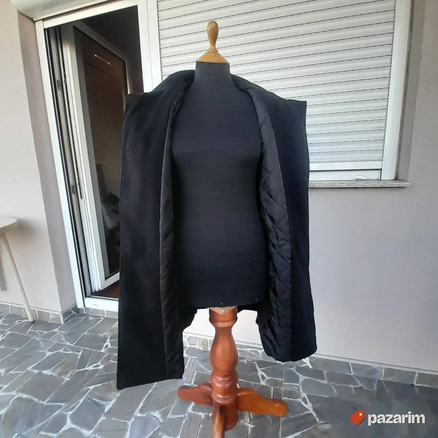 Ženski lagani poludug crni kaput br 38 3