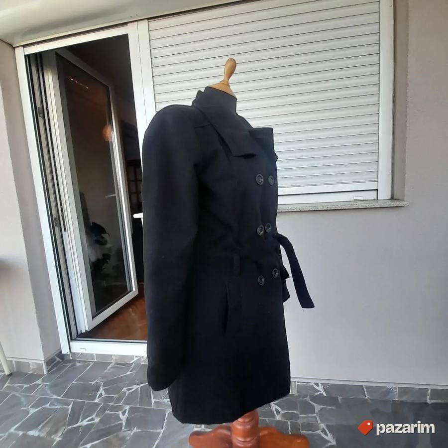 Ženski lagani poludug crni kaput br 38 6