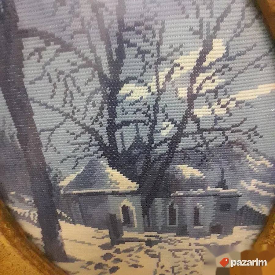 Elipsasti goblen u plavom51x41cm 2