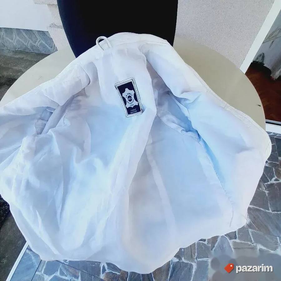 Bela kožna jakna kratak rukav vel S 4