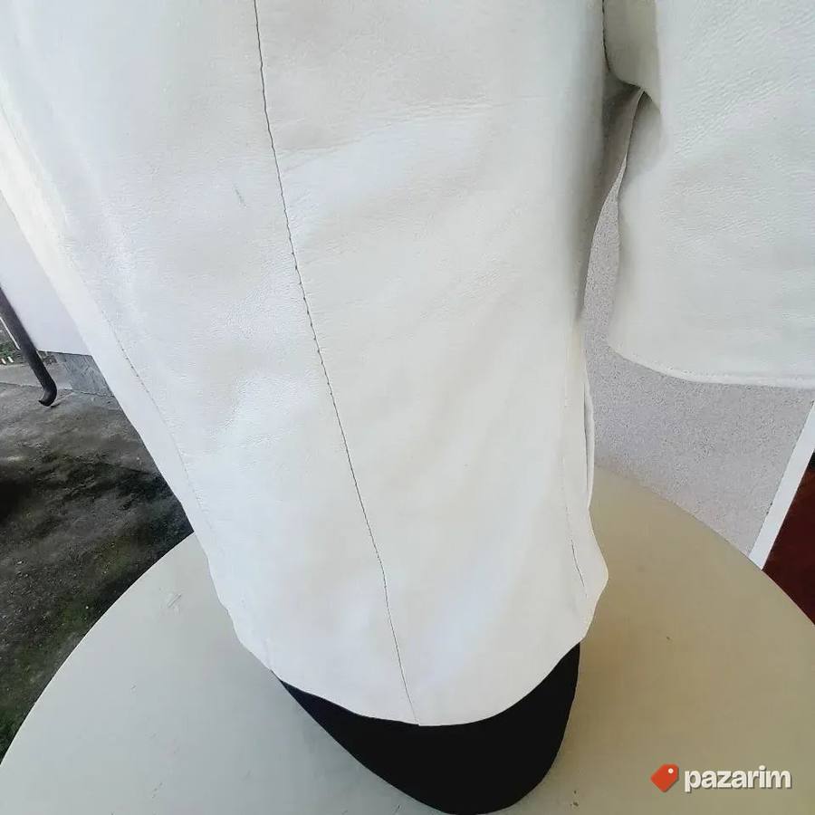 Bela kožna jakna kratak rukav vel S 6