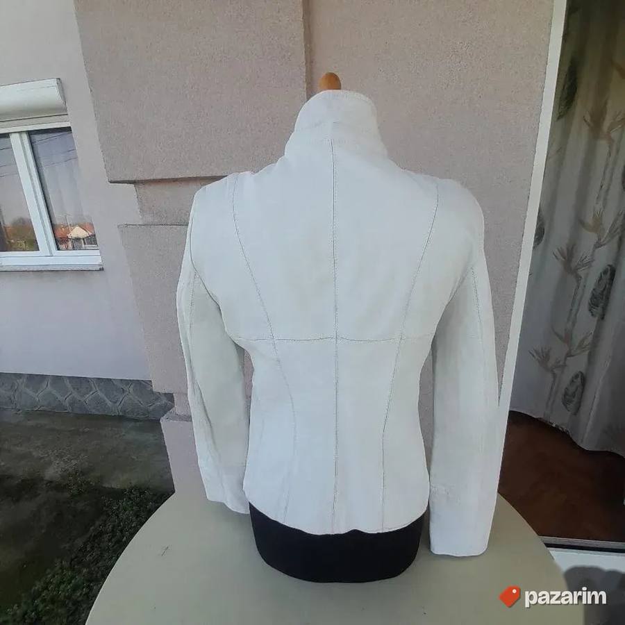 Kožna bela jakna vel S 2