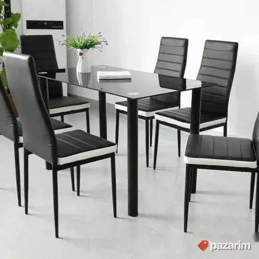 set 6 stolica za trpezariju crno bele