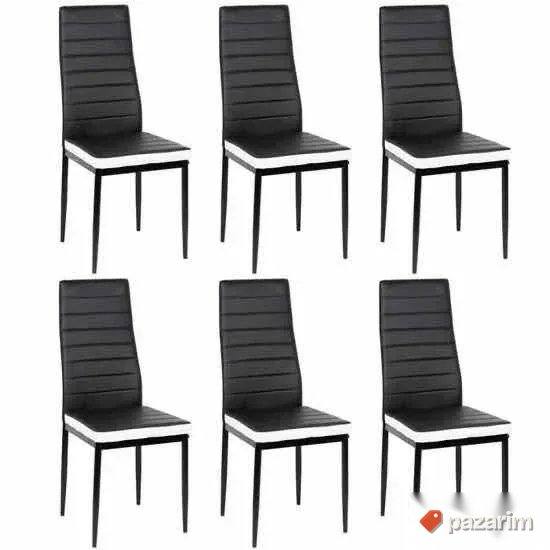 set 6 stolica za trpezariju crno bele 2