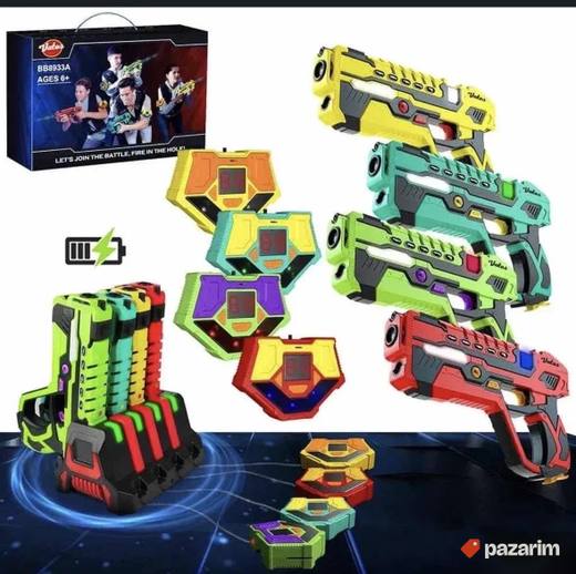 Vatos set cetri pistolja sa 4 prsluka laser tag
