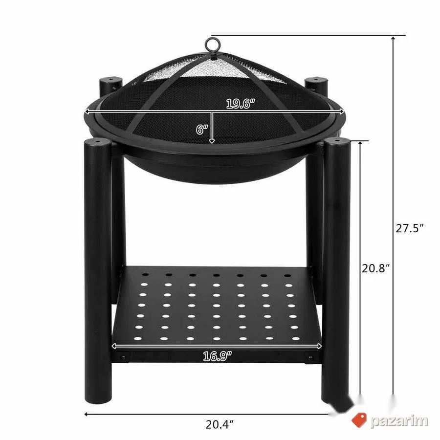 dekorativni kamin za. dvoriste bastu ili terasu 22" bbq 2