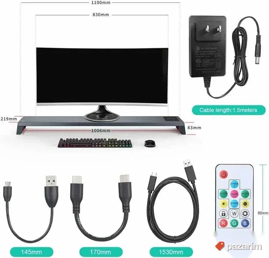 Lanq monitor stand rgb postolje za monitor povezuje se sa pc 6