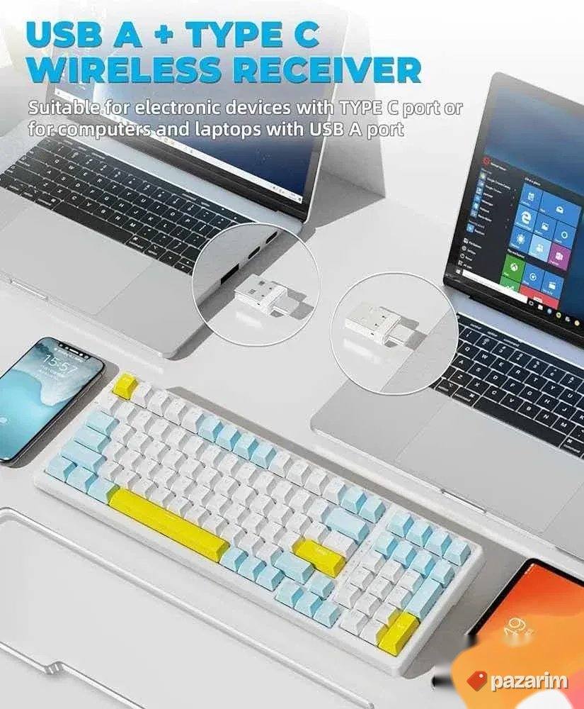 Bezicna bt mehanicka tastatura red switch USB + c 7