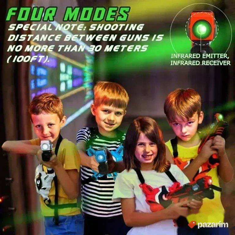 Vatos Laser Tag set 4 pistolja sa prslucima sa senzorima 5