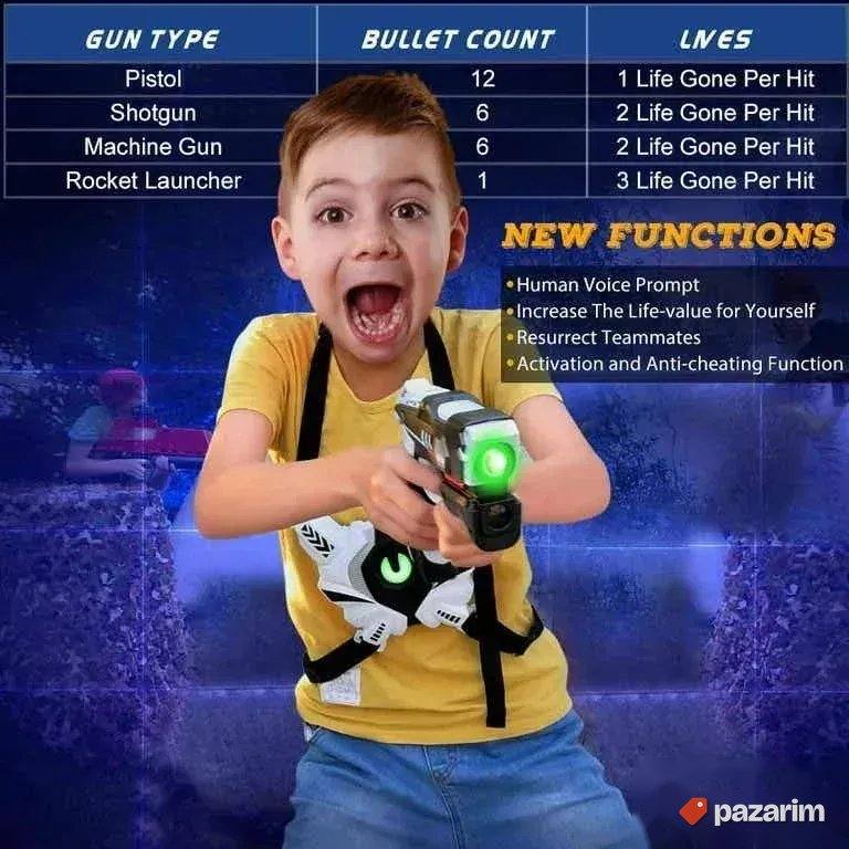 Vatos Laser Tag set 4 pistolja sa prslucima sa senzorima 8