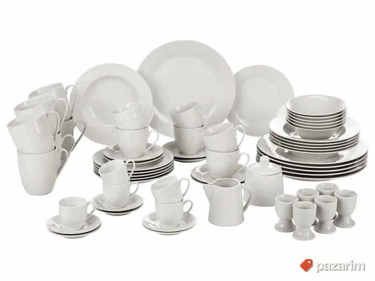 Porcelan set kuhinjsko posudje 62 komada tanjiri solja tacni 1
