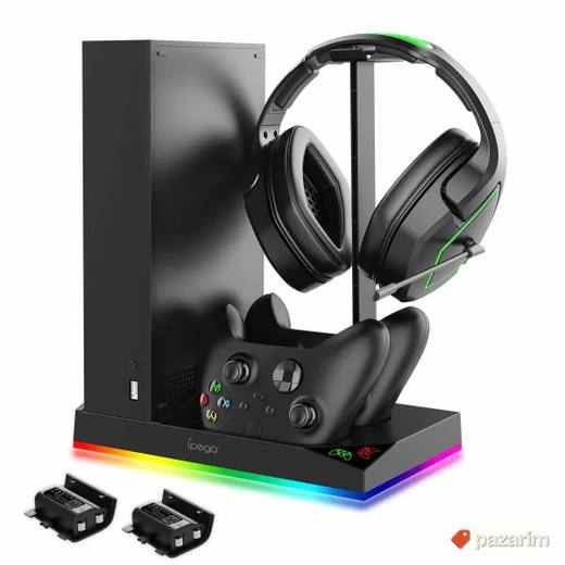 Postolje sa hladjenjem za xbox x i dva punjaca sa 2 baterije