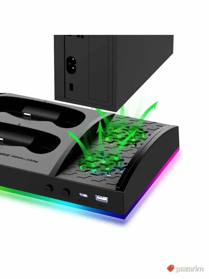 Postolje sa hladjenjem za xbox x i dva punjaca sa 2 baterije 2