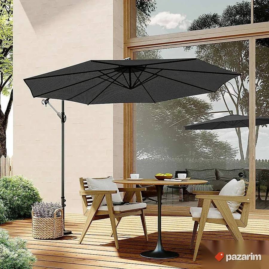 viseci suncobran 3x3m tamno siva novo 2
