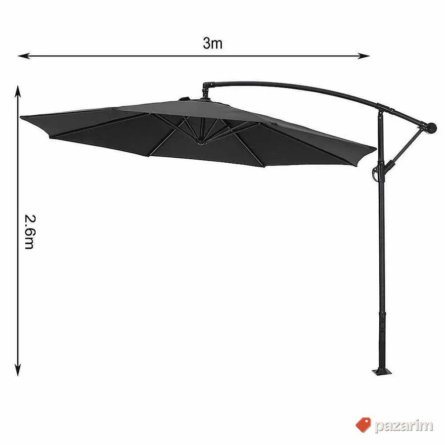 viseci suncobran 3x3m tamno siva novo 5