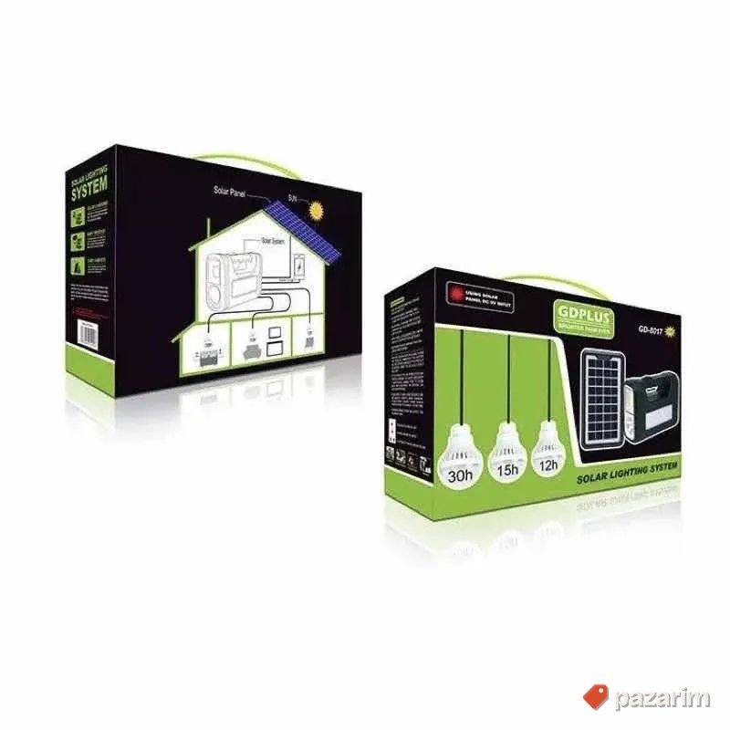 Solarni sistwm sa panelima silicama sa lampom USB 4