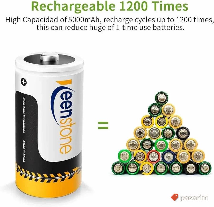 litijumska baterija set 2bat LR14 C , 5000mAh 1.2V Ni-MH 2