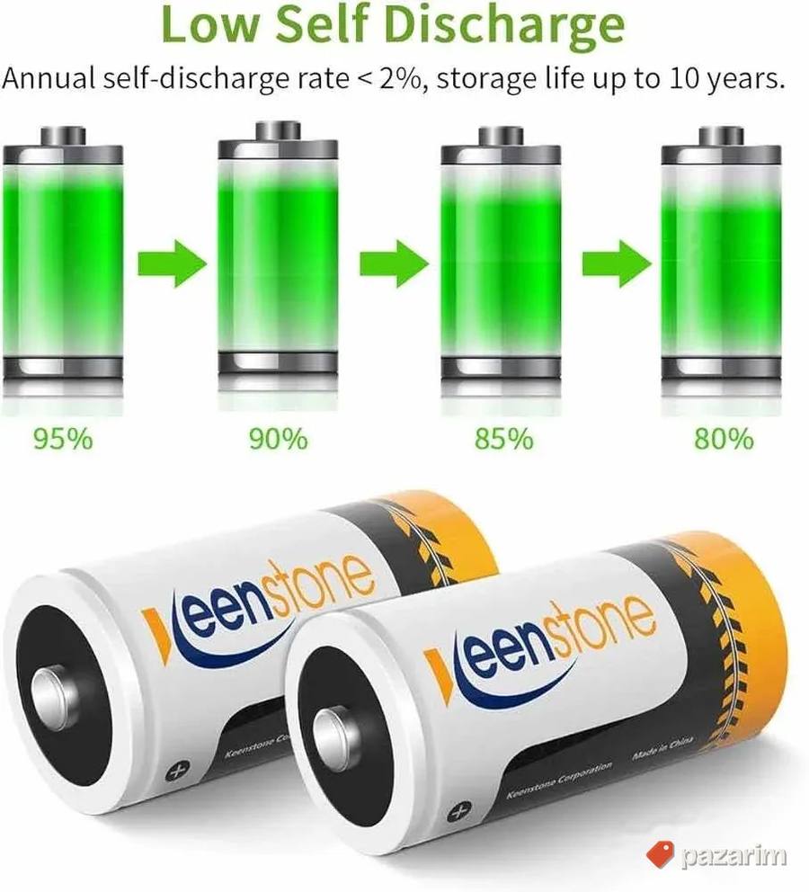litijumska baterija set 2bat LR14 C , 5000mAh 1.2V Ni-MH 3