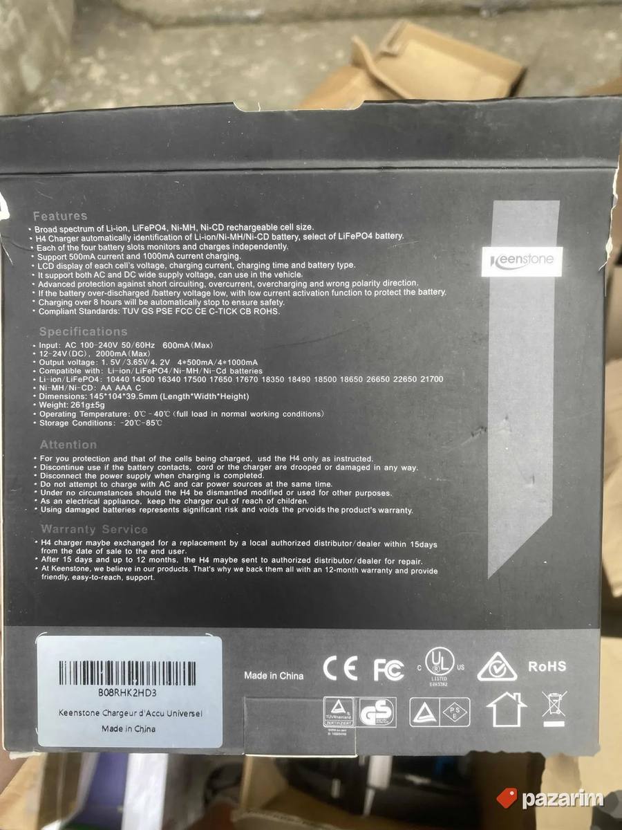 Keenstone punjac za 4 baterije novo 2