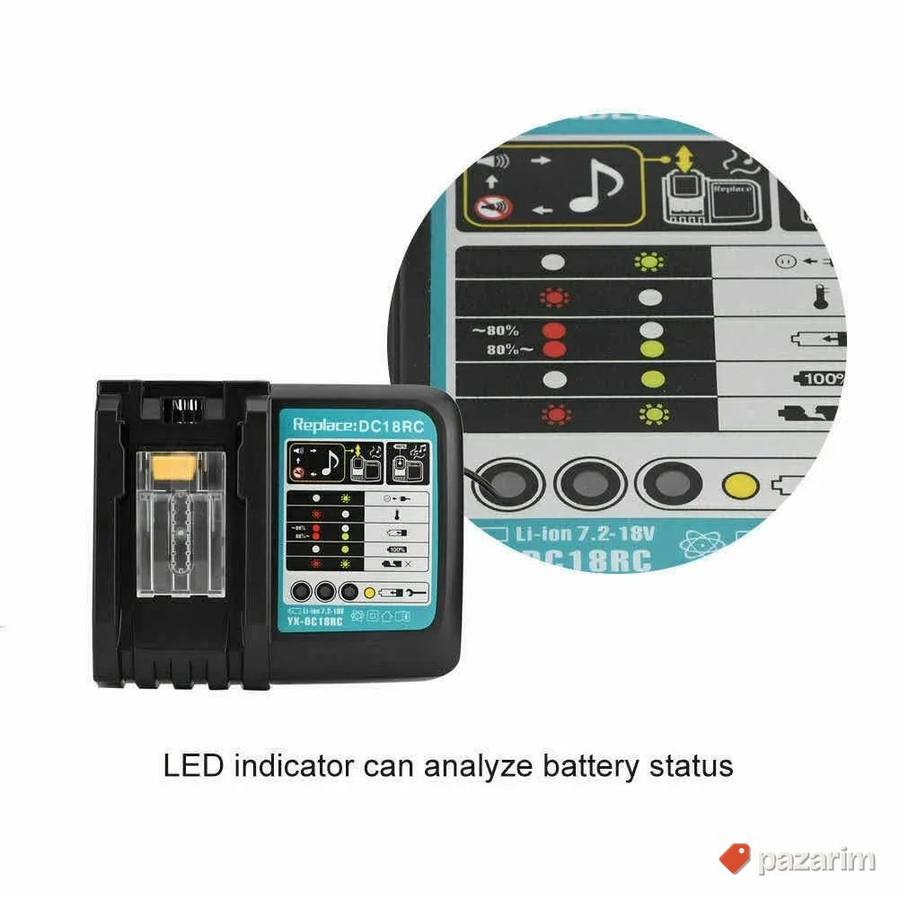 Makita 18V lithium-ion rapid punjac sa baterijom DC18RC 2
