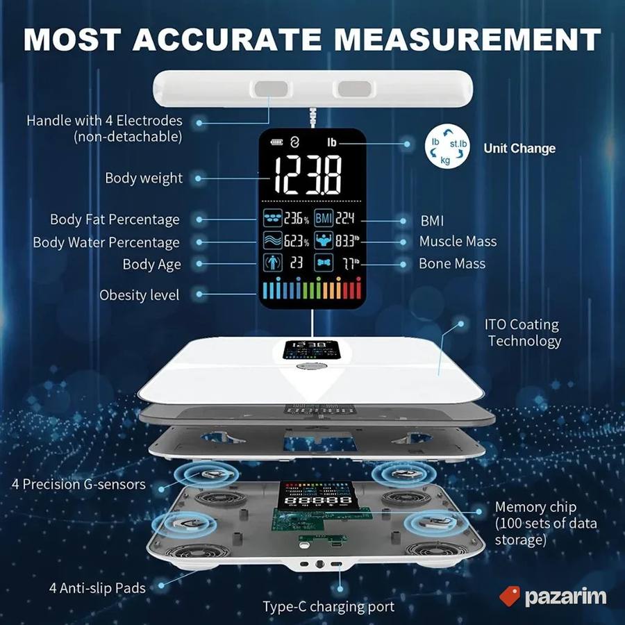 lescale p1 profesionalna vaga 8 elektroda body fat scale 2