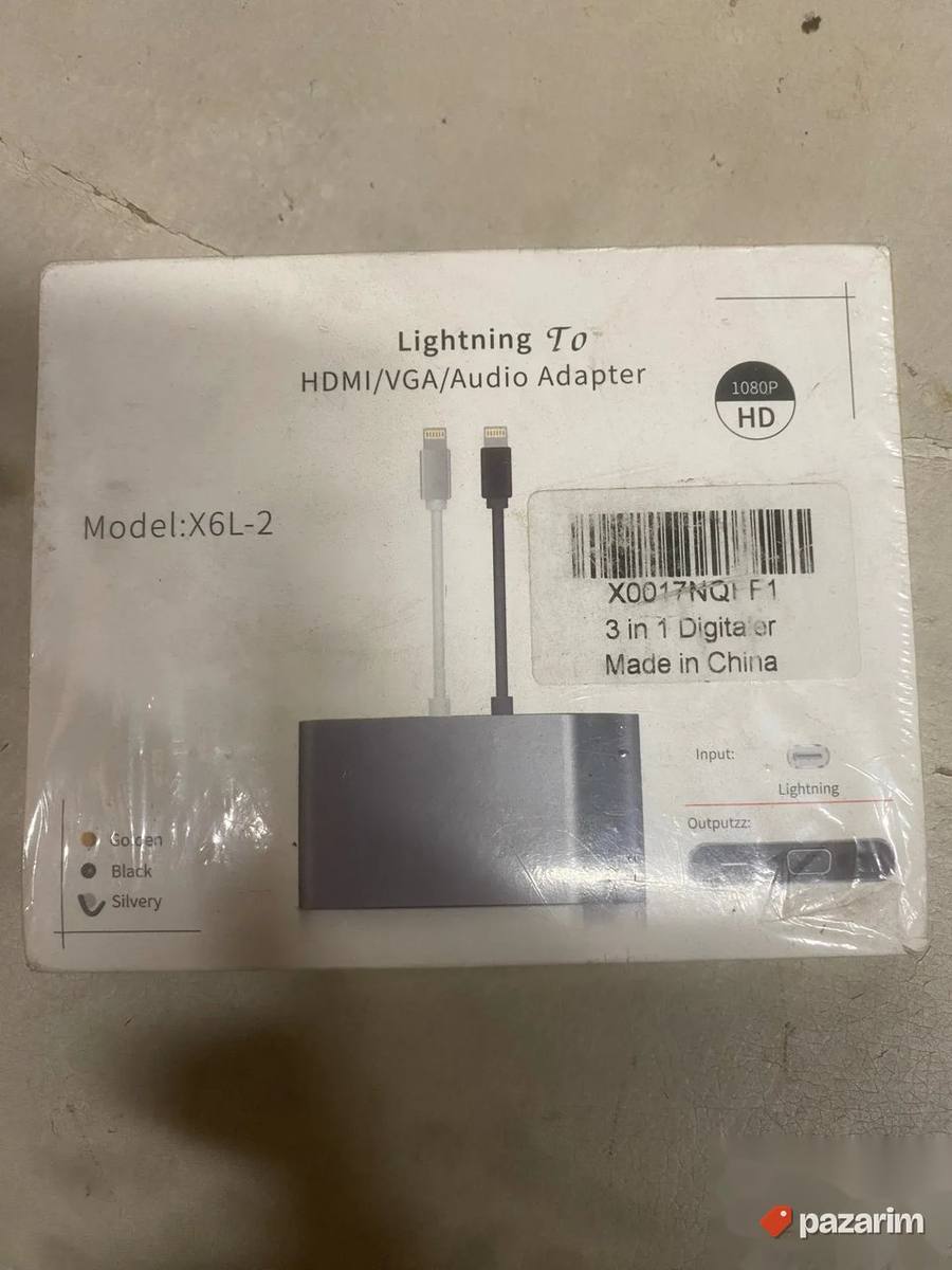 adapter 3 u 1 iphone lighting na hdmi vga audio novo 5