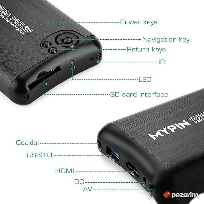 mypin hdmi usb sd card medija plejer daljinski 2