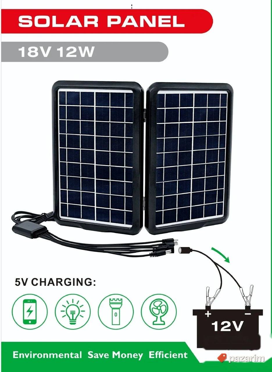 prenosivi Solarni panel 18v 12w na preklop sa 6 prikljucaka 1