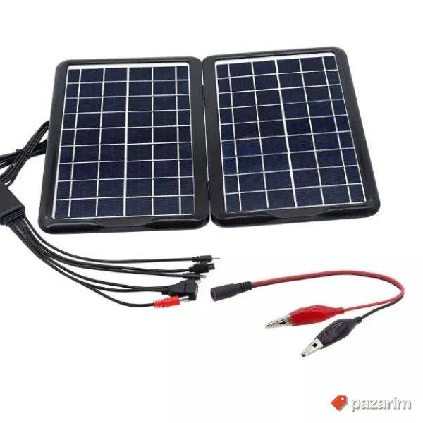 prenosivi Solarni panel 18v 12w na preklop sa 6 prikljucaka 2