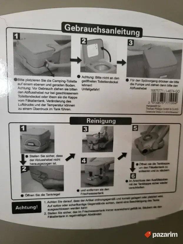 mobilni wc kamperska wc solja prenosiv toalet 20l 8