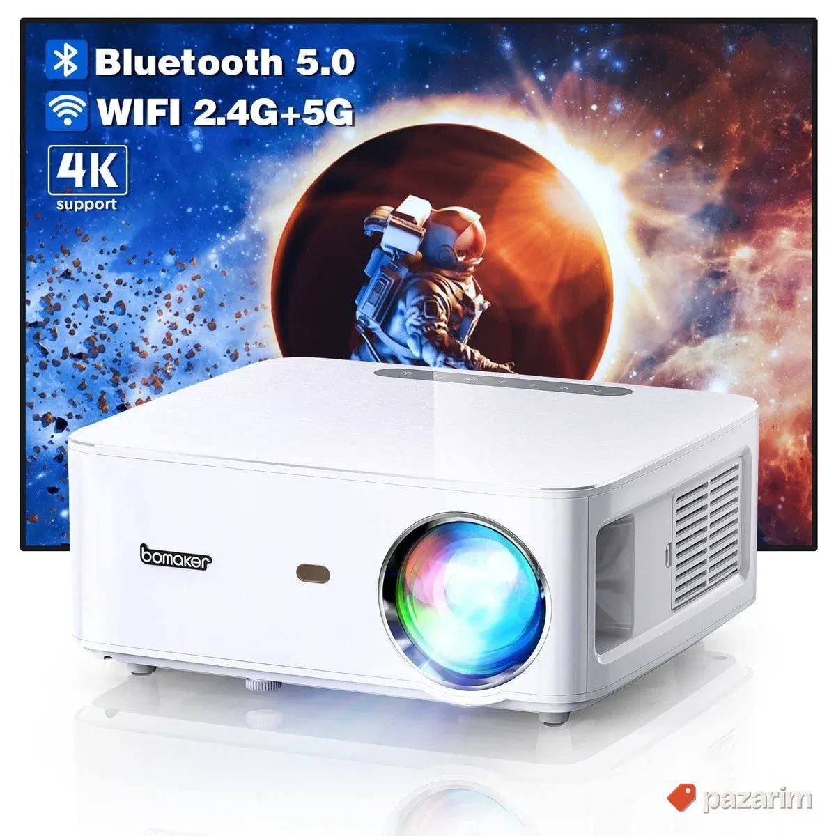 Bomaker Cinema 500 Max projketor kvalitetan 5.0 bt 5g wi fi 1