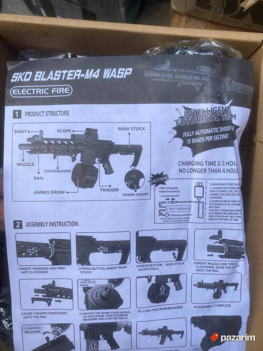 sdk m4 blaster elektricna puska na gel vodene metke 7