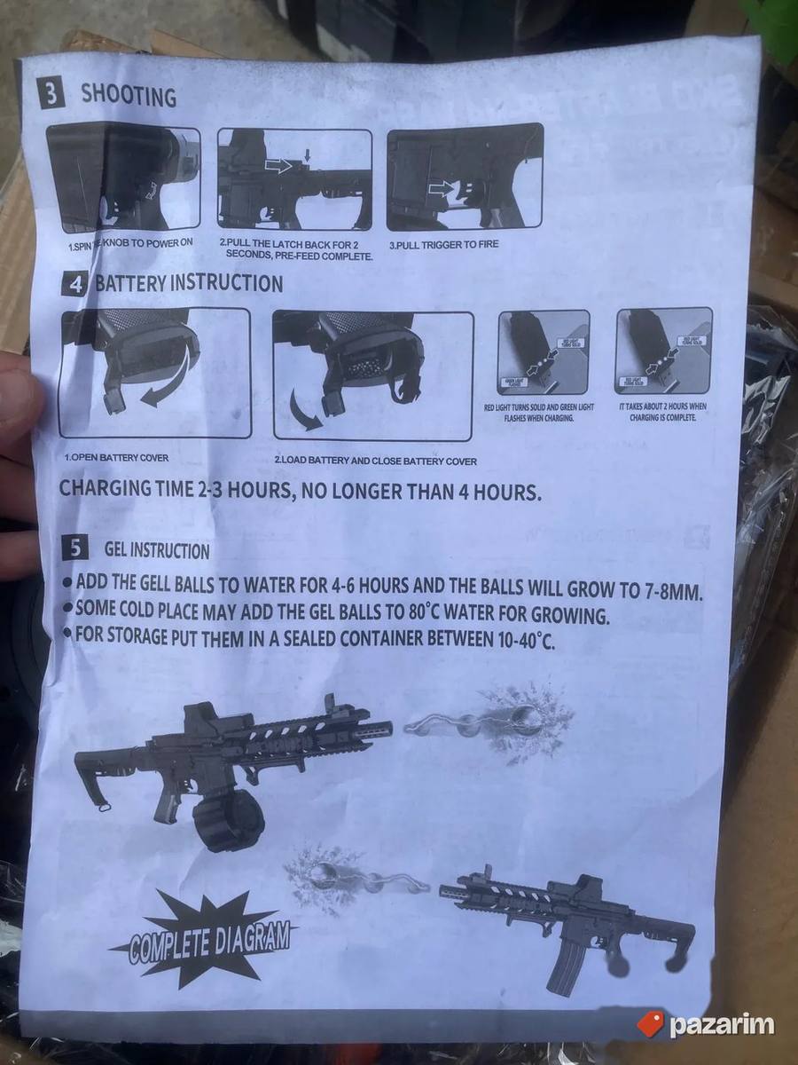 sdk m4 blaster elektricna puska na gel vodene metke 8