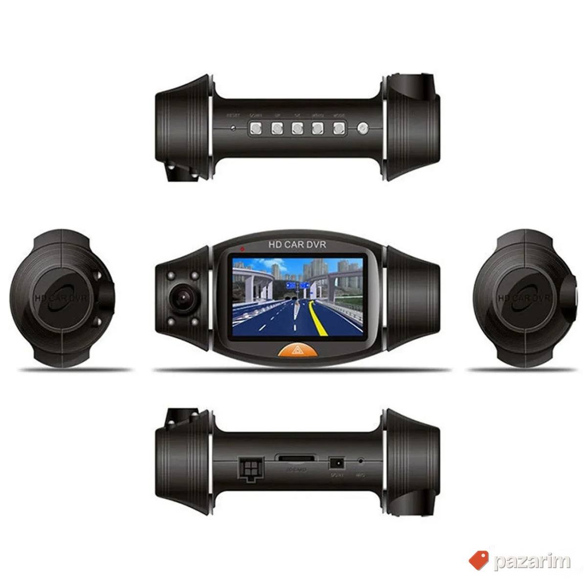 dupla kamera za kola dual dash cam 720p HD 1