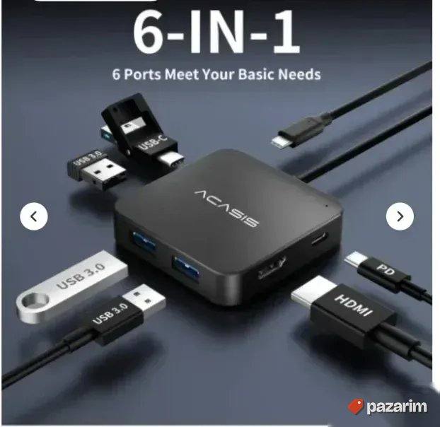 Acasis 6 u 1 4K 30Hz USB C Hub Multiport adapter 1