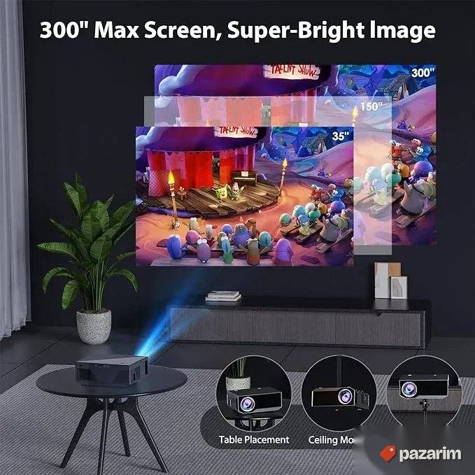 bt wifi projektor 18000lumens 4k novo 4