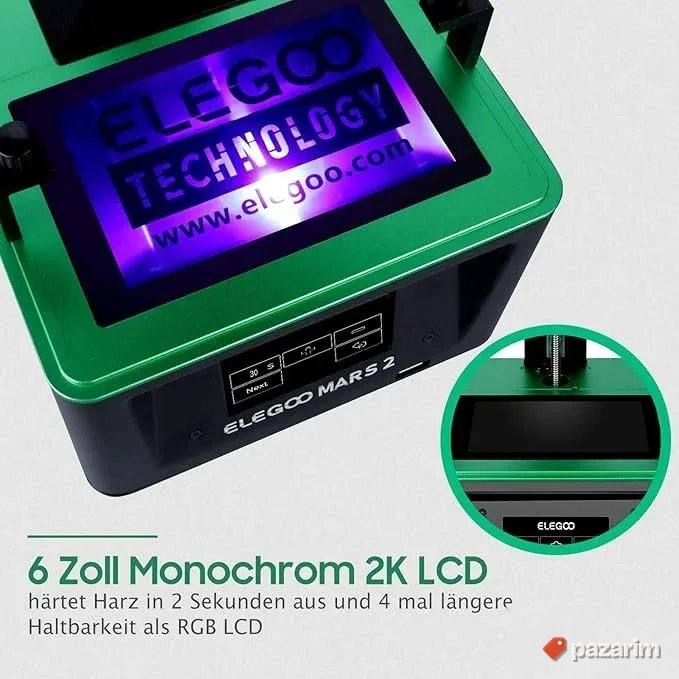 elegoo mars 2 3d stampac uv light Print Size 129 x 80 x 150 3