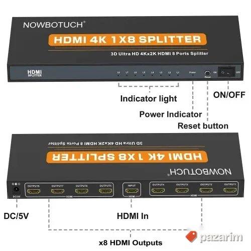 1x8 HDMI spliter razdelnik 4k 2k novo 4