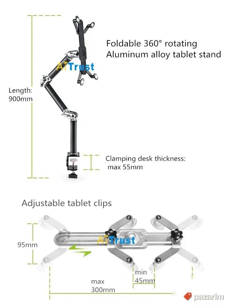 zglobno drzac za tablet za kola sto ili zid novo7-11” 3