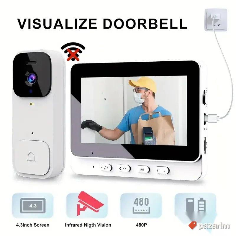 smart video zvono sa unutrasnjom jedinicom dvosmerni zvuk 1