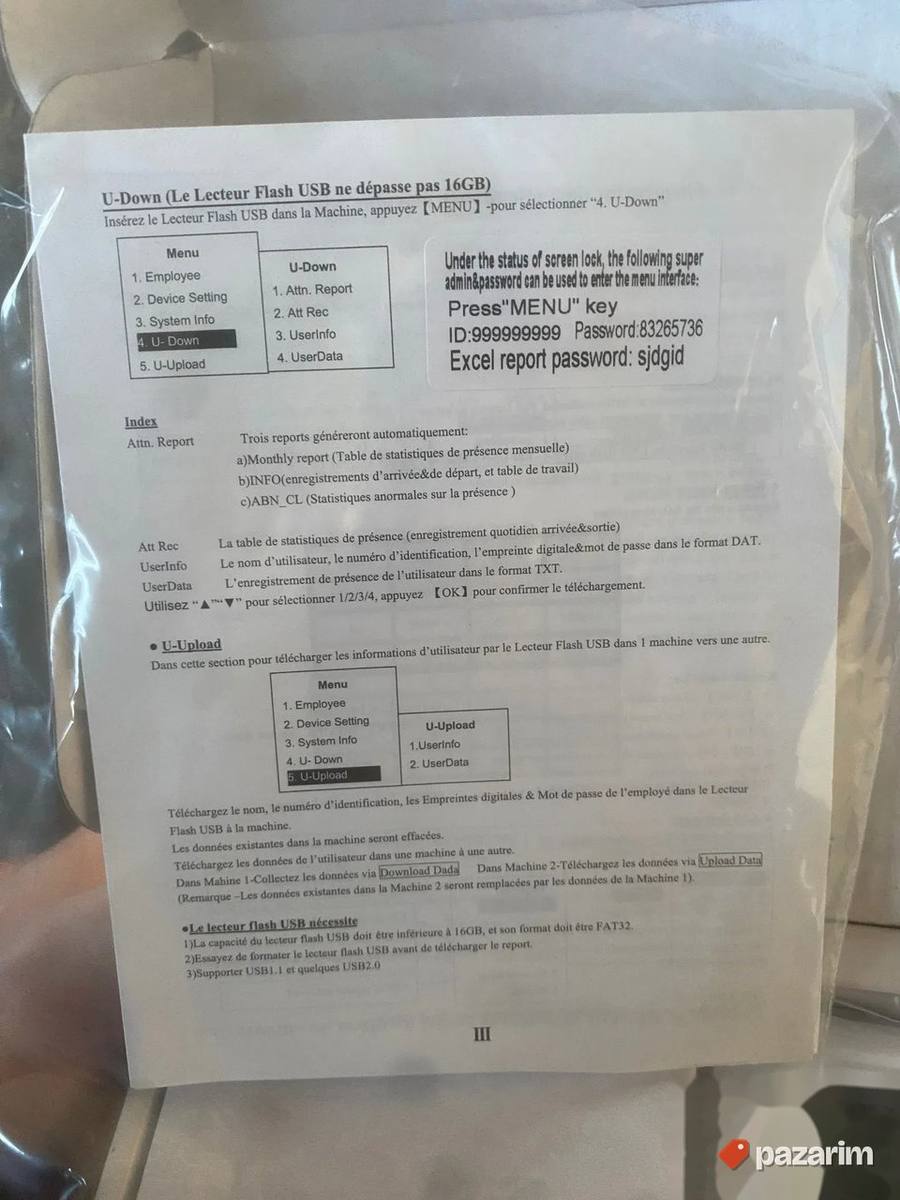 2.8’ usblcd otisak prsta masina za prijavljivanje chekovanje 3