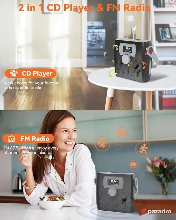 monodeal bt radio cd player usb alarm vodootporan 3