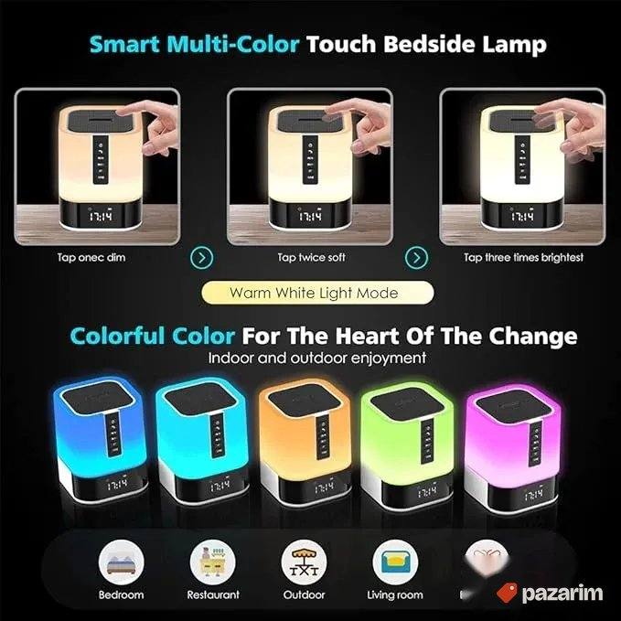 hi fi bt zvucnik nocna lampa touch alaram sat 2