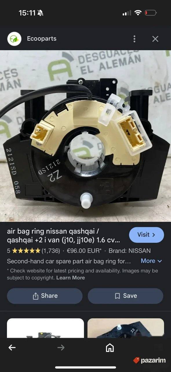 airbag clock sat za nissan qashqai od 2007 1